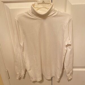 Long Sleeve White Cotton Turtleneck